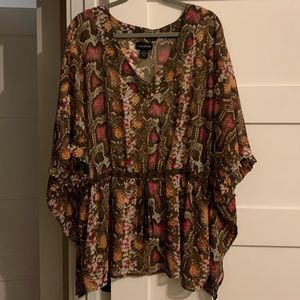 EUC Sheer Snake Print Blouse